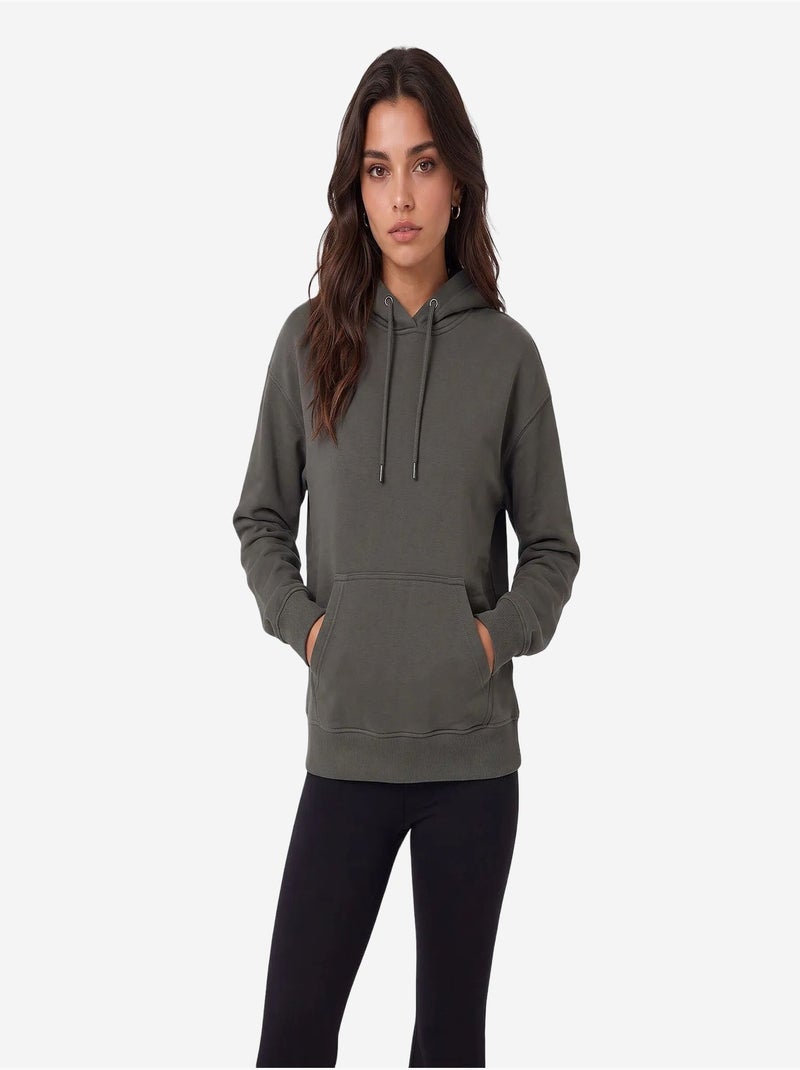 Sweat-shirt femme en coton mélangé tommy Vert kaki - Kiabi