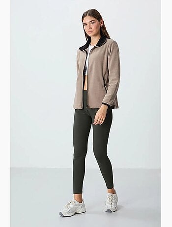 Sweat-shirt femme en maille peluche à fermeture éclair tommy