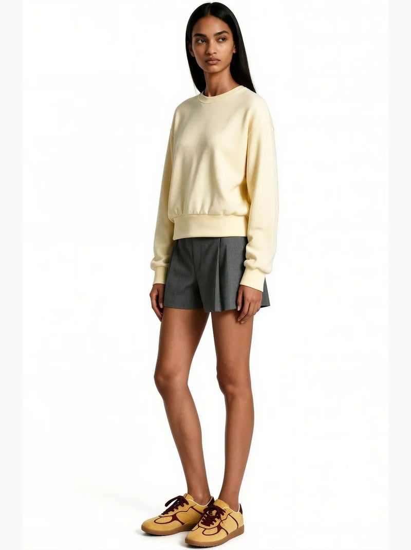 Sweat-shirt femme en mélange de coton busem Jaune citron - Kiabi