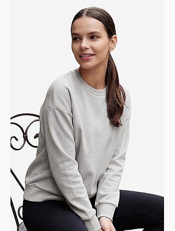 Sweat-shirt femme en mélange de coton tommy