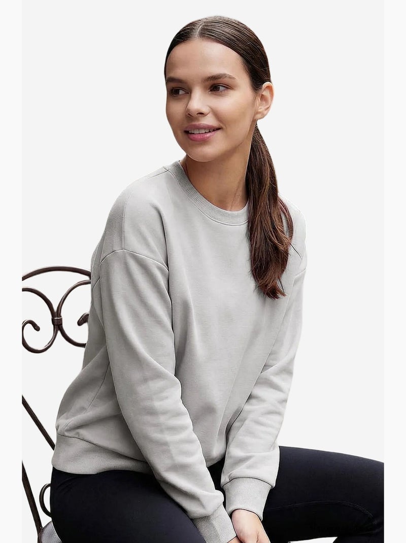 Sweat-shirt femme en mélange de coton tommy Gris foncé - Kiabi