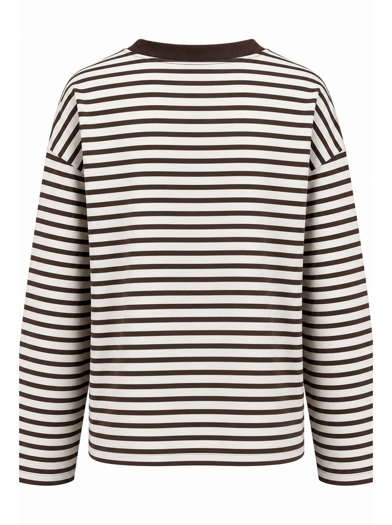 Sweat-shirt femme mixray Blanc Marron - Kiabi