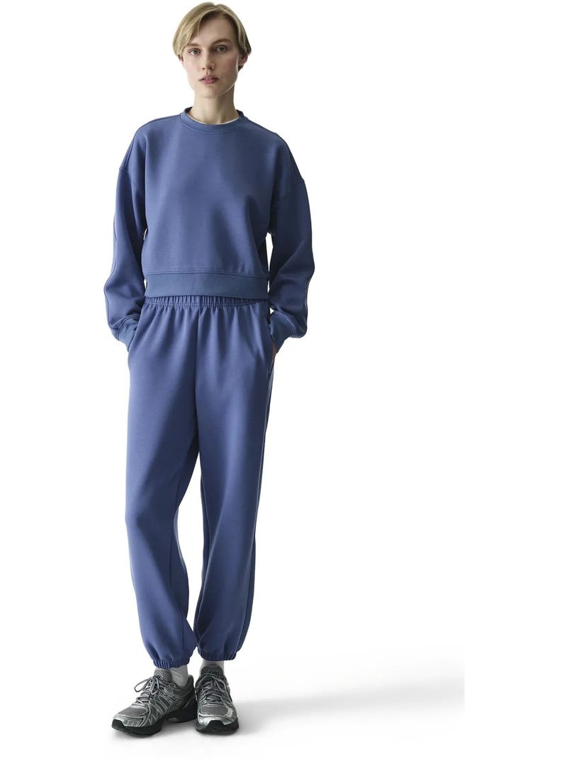 Sweat-shirt femme silky touch au toucher soyeux penti Bleu - Kiabi