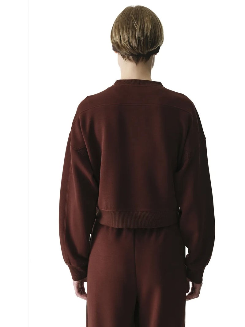 Sweat-shirt femme silky touch au toucher soyeux penti Marron - Kiabi