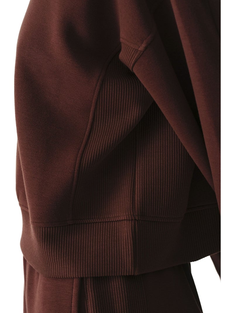 Sweat-shirt femme silky touch au toucher soyeux penti Marron - Kiabi