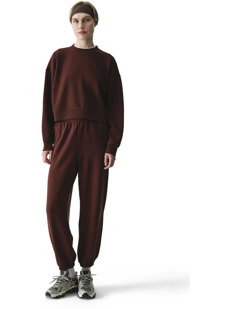 Sweat-shirt femme silky touch au toucher soyeux penti Marron - Kiabi