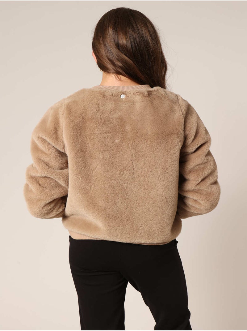Sweat-shirt fille avec inscription LOVERS en relief & imprimé léopard

 'Deeluxe' Beige - Kiabi