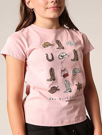 Sweat-shirt fille décoré de petits cœurs en relief 'Deeluxe'