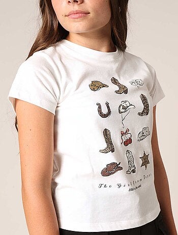Sweat-shirt fille décoré de petits cœurs en relief 'Deeluxe'