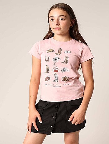 Sweat-shirt fille décoré de petits cœurs en relief 'Deeluxe'