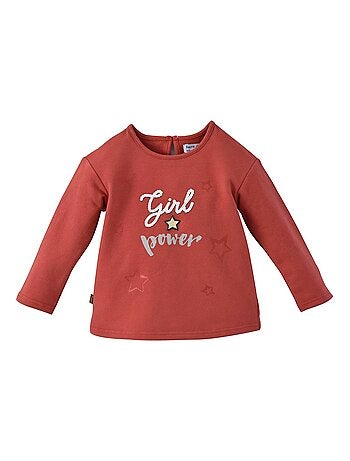 SWEAT SHIRT FILLE ROUGE "GIRL POWER