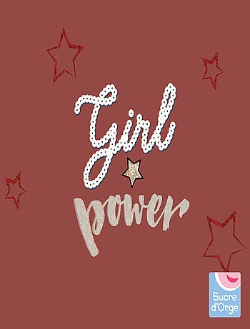 SWEAT SHIRT FILLE ROUGE "GIRL POWER