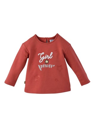 SWEAT SHIRT FILLE ROUGE "GIRL POWER"