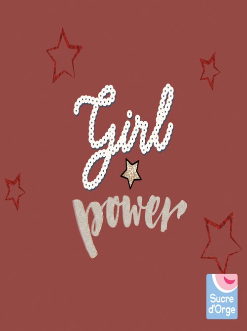 SWEAT SHIRT FILLE ROUGE "GIRL POWER" - Kiabi