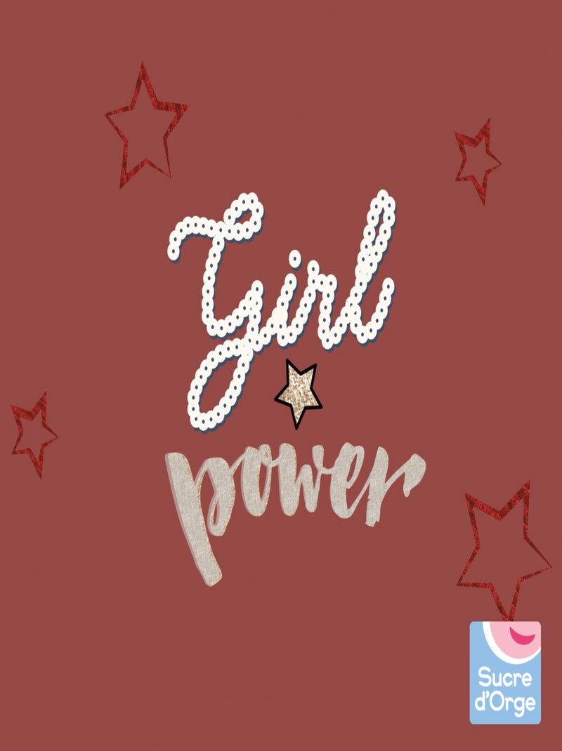 SWEAT SHIRT FILLE ROUGE "GIRL POWER" Rouge - Kiabi