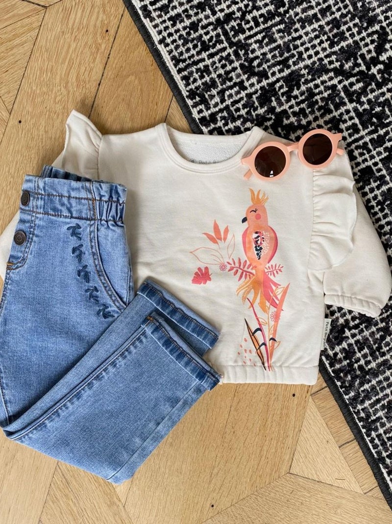 Sweat-shirt fille Sumba Ecru - Kiabi