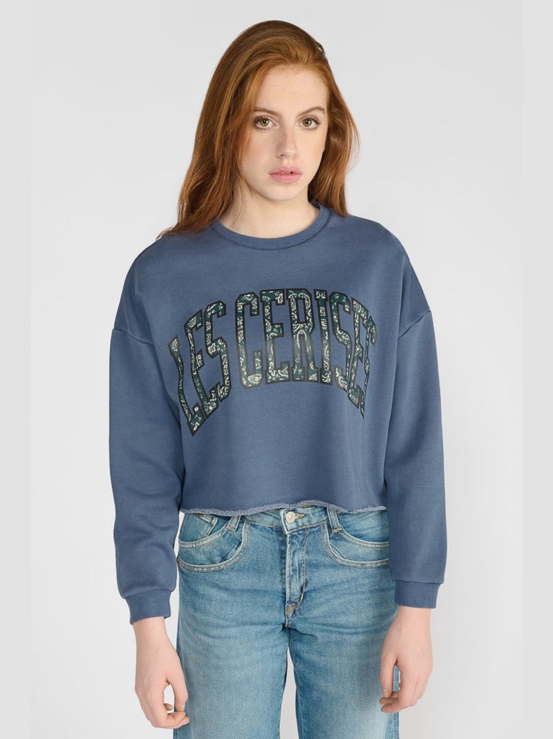 Sweat-Shirt FILOUGI 'Le Temps Des Cerises' Bleu - Kiabi