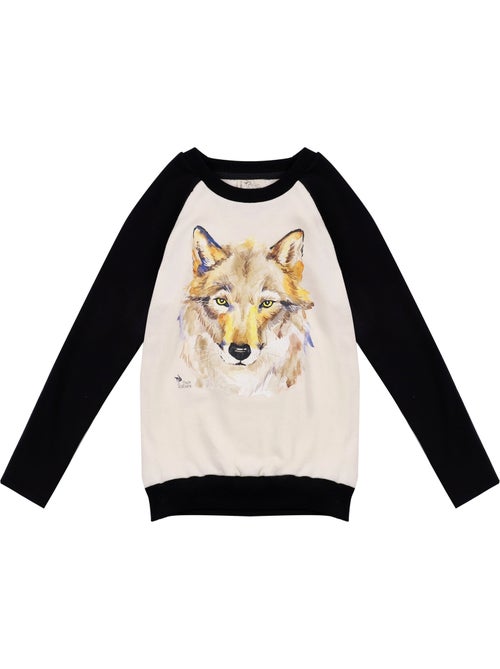 Sweat-Shirt  Garçon  Imprimé Loup  THE WOLF - La Faute à Voltaire - Kiabi