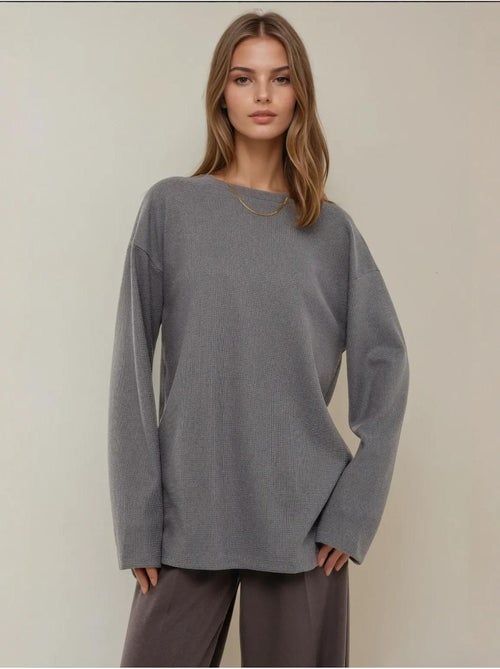 Sweat-shirt gaufré à col rond - Kiabi Sweat-shirt gaufré à col rond - Kiabi