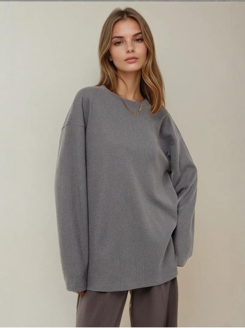 Sweat-shirt gaufré à col rond - Kiabi Sweat-shirt gaufré à col rond - Kiabi