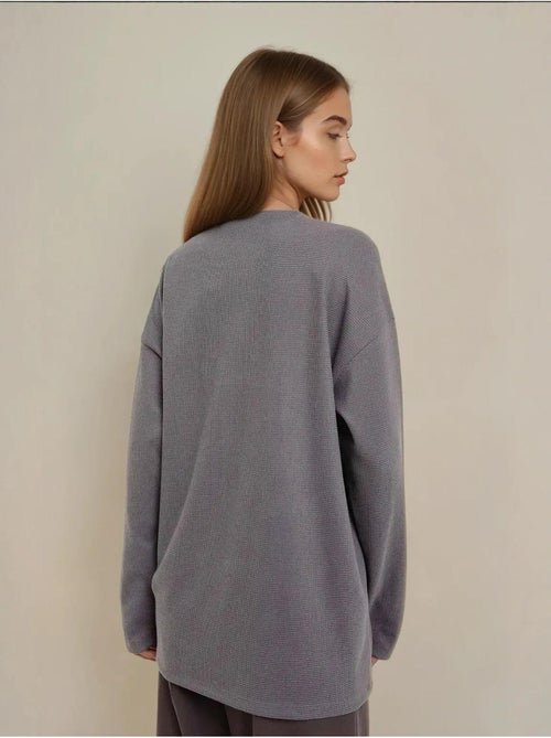 Sweat-shirt gaufré à col rond - Kiabi Sweat-shirt gaufré à col rond - Kiabi
