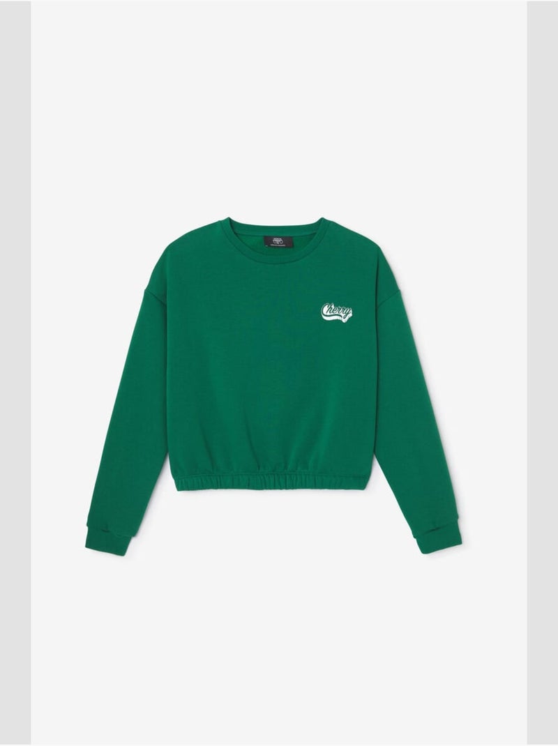 Sweat-Shirt HELLAGI 'Le Temps Des Cerises' Vert - Kiabi
