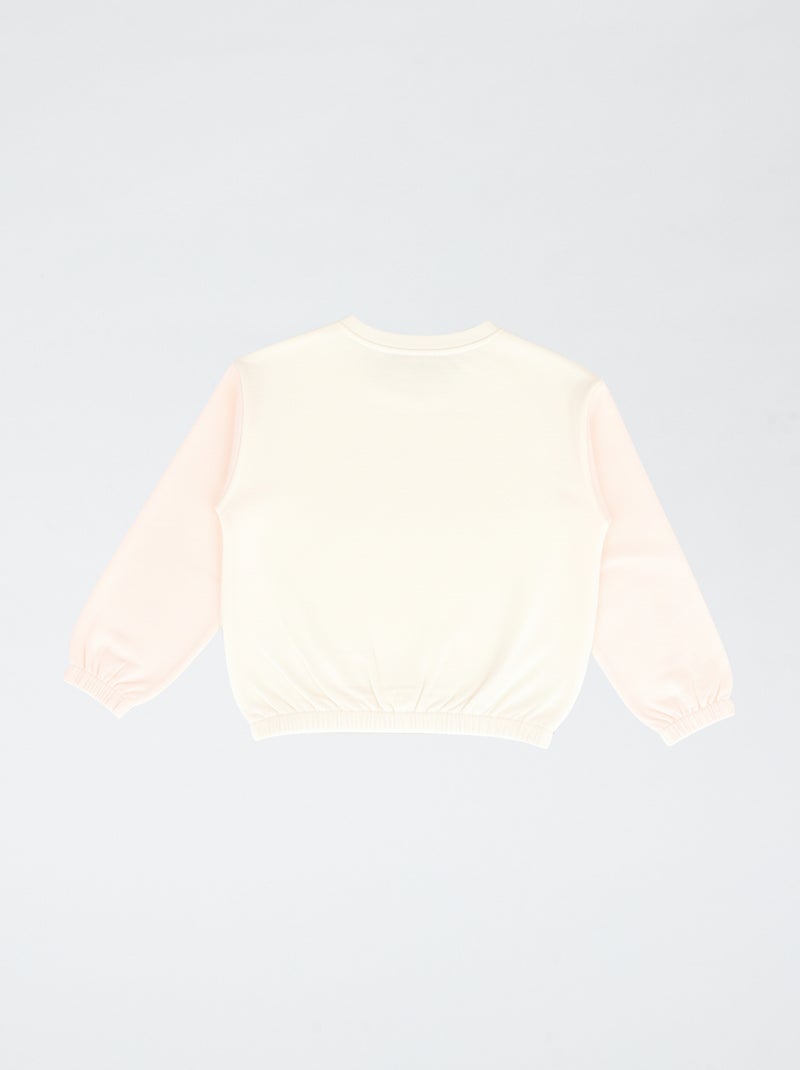 Sweat-shirt 'Hello Kitty' bicolore Blanc - Kiabi