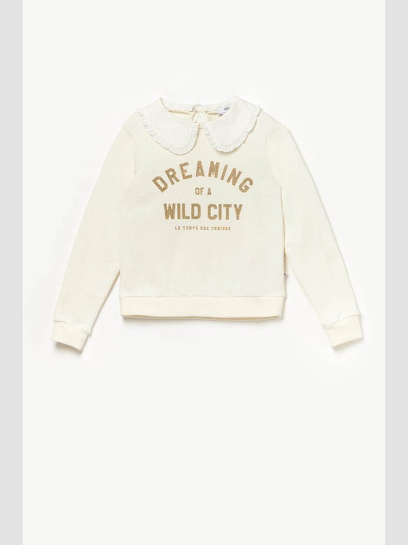 Sweat-Shirt HOLLYGI 'Le Temps Des Cerises' Blanc - Kiabi