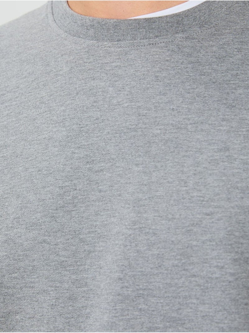 Sweat-shirt homme col rond uni tommy Gris clair - Kiabi