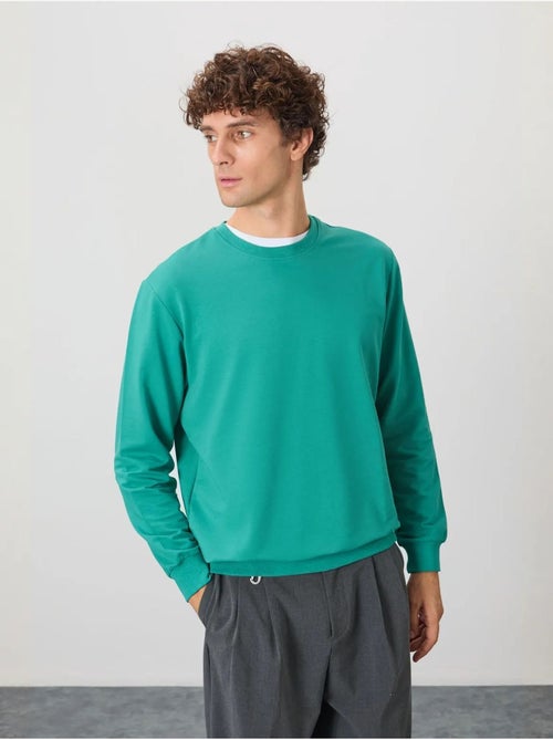 Sweat-shirt homme col rond uni tommy - Kiabi Sweat-shirt homme col rond uni tommy - Kiabi