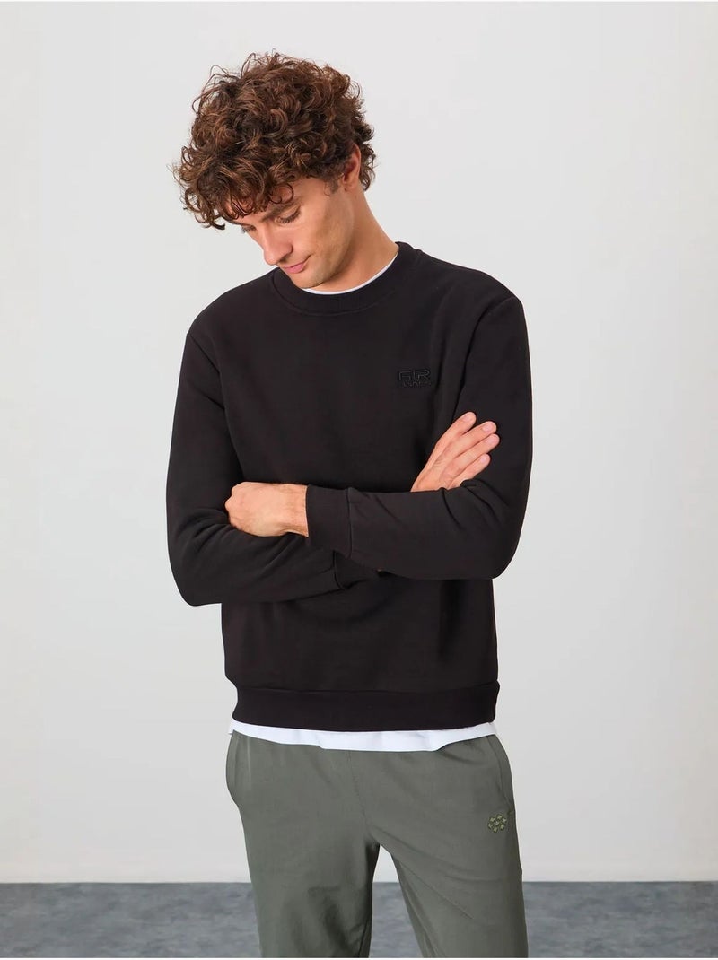 Sweat-shirt homme coupe regular à col rond tommy Noir - Kiabi