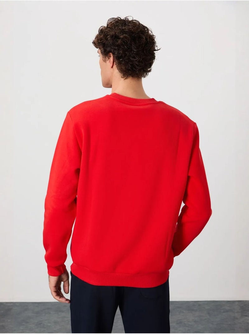 Sweat-shirt homme coupe regular à col rond tommy Rouge - Kiabi