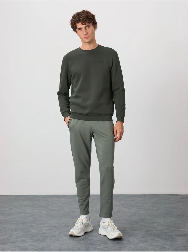 Sweat-shirt homme coupe regular à col rond tommy Vert kaki - Kiabi