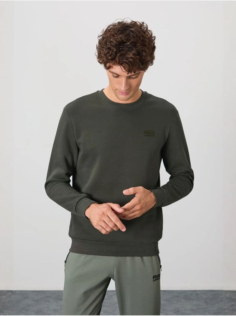 Sweat-shirt homme coupe regular à col rond tommy Vert kaki - Kiabi