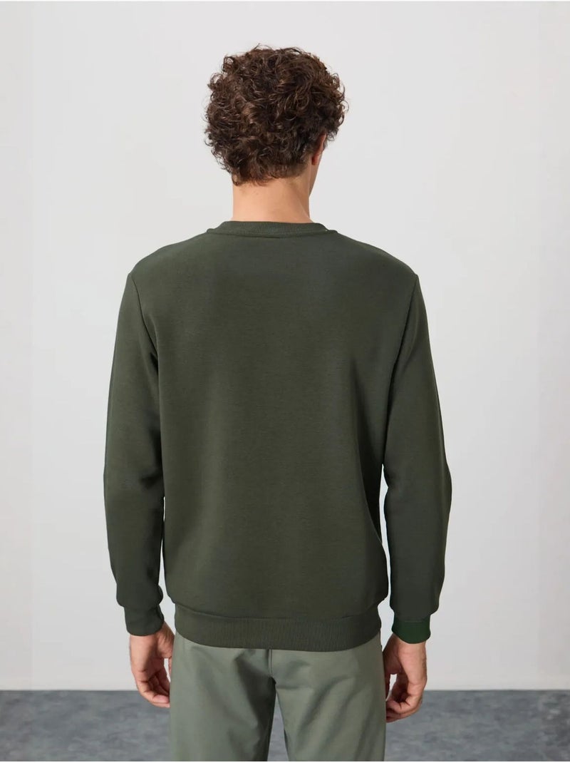 Sweat-shirt homme coupe regular à col rond tommy Vert kaki - Kiabi