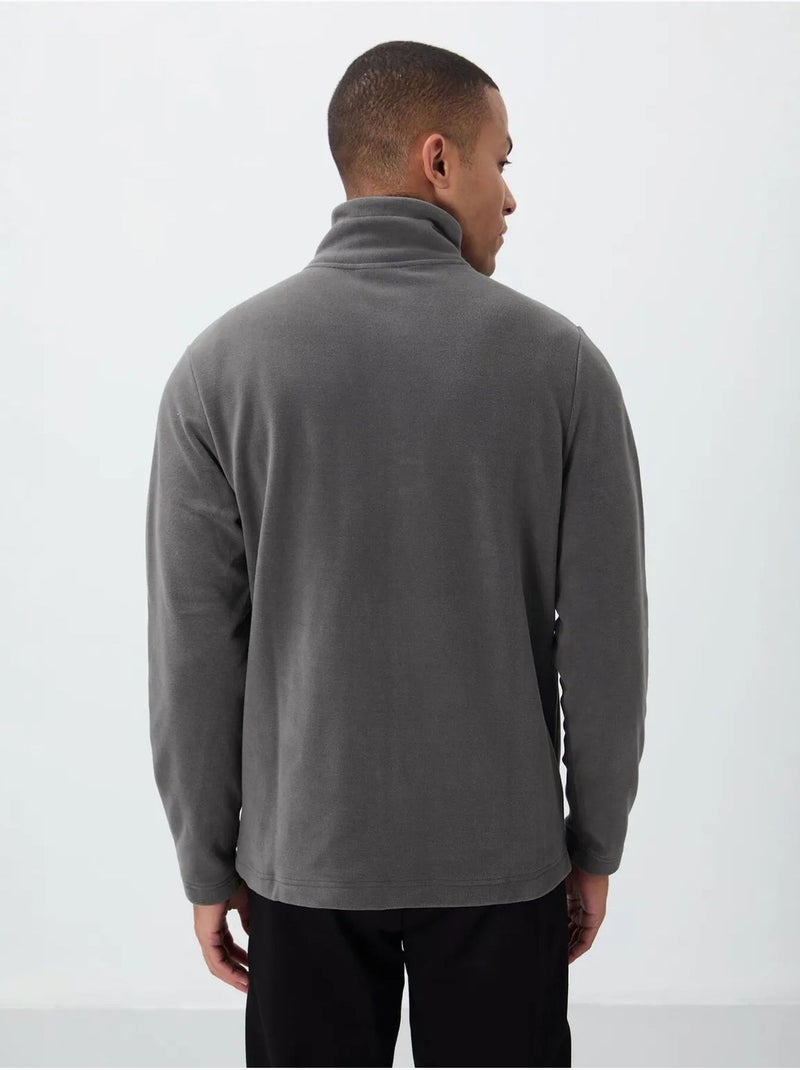 Sweat-shirt homme en maille peluche à zip tommy Gris Noir - Kiabi