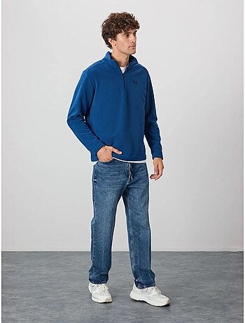 Sweat-shirt homme en maille peluche, demi-zip tommy
