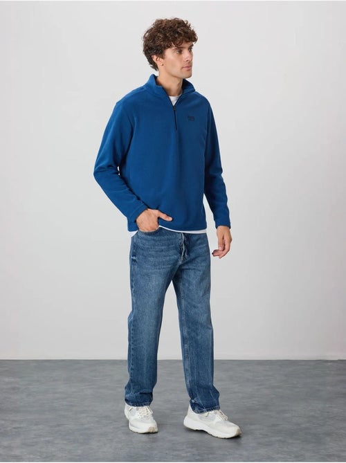 Sweat-shirt homme en maille peluche, demi-zip tommy - Kiabi