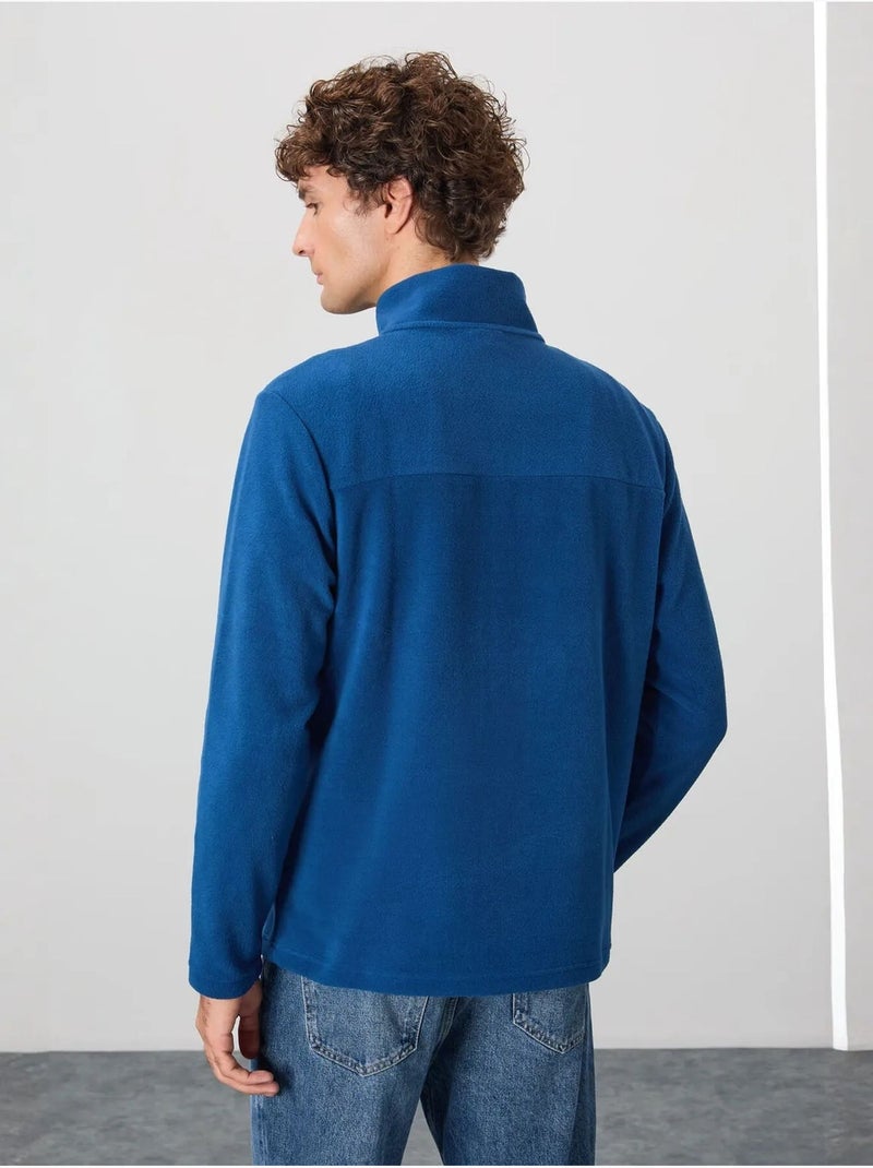Sweat-shirt homme en maille peluche, demi-zip tommy Bleu - Kiabi