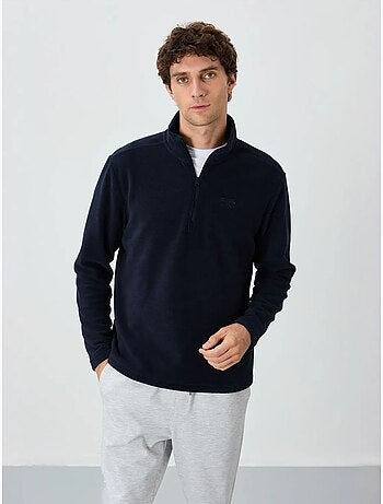 Sweat-shirt homme en maille peluche, demi-zip tommy