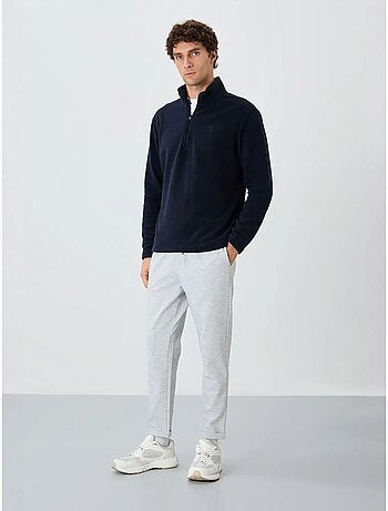 Sweat-shirt homme en maille peluche, demi-zip tommy