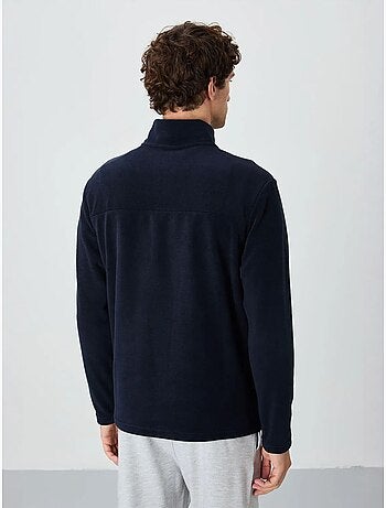 Sweat-shirt homme en maille peluche, demi-zip tommy