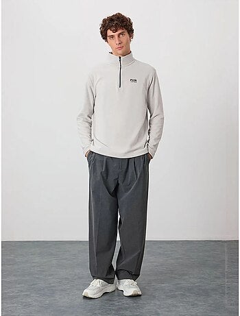 Sweat-shirt homme en maille peluche, demi-zip tommy