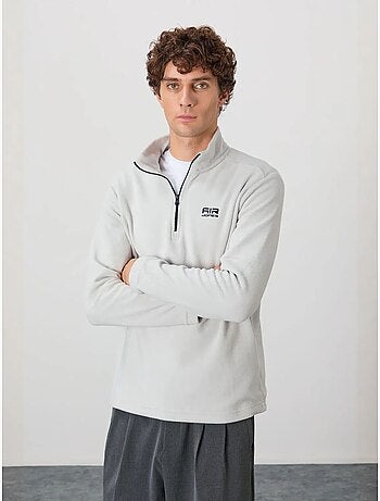Sweat-shirt homme en maille peluche, demi-zip tommy