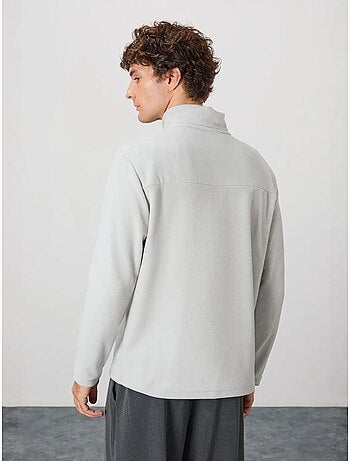 Sweat-shirt homme en maille peluche, demi-zip tommy