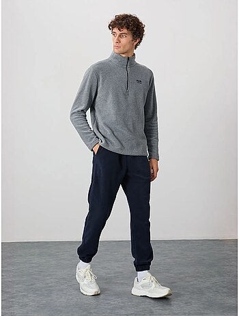 Sweat-shirt homme en maille peluche, demi-zip tommy