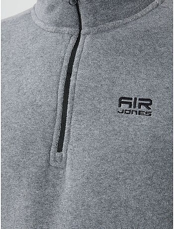 Sweat-shirt homme en maille peluche, demi-zip tommy