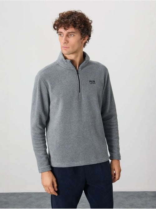 Sweat-shirt homme en maille peluche, demi-zip tommy - Kiabi