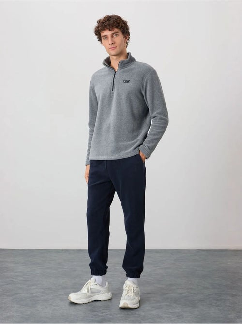 Sweat-shirt homme en maille peluche, demi-zip tommy - Kiabi