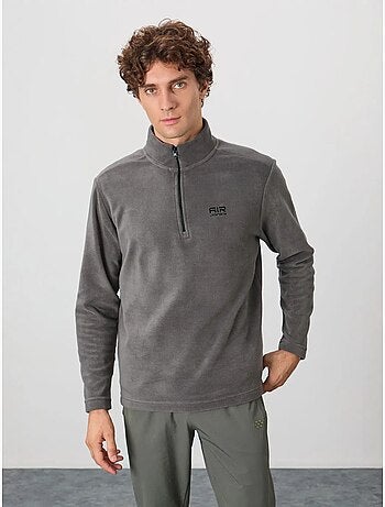 Sweat-shirt homme en maille peluche, demi-zip tommy